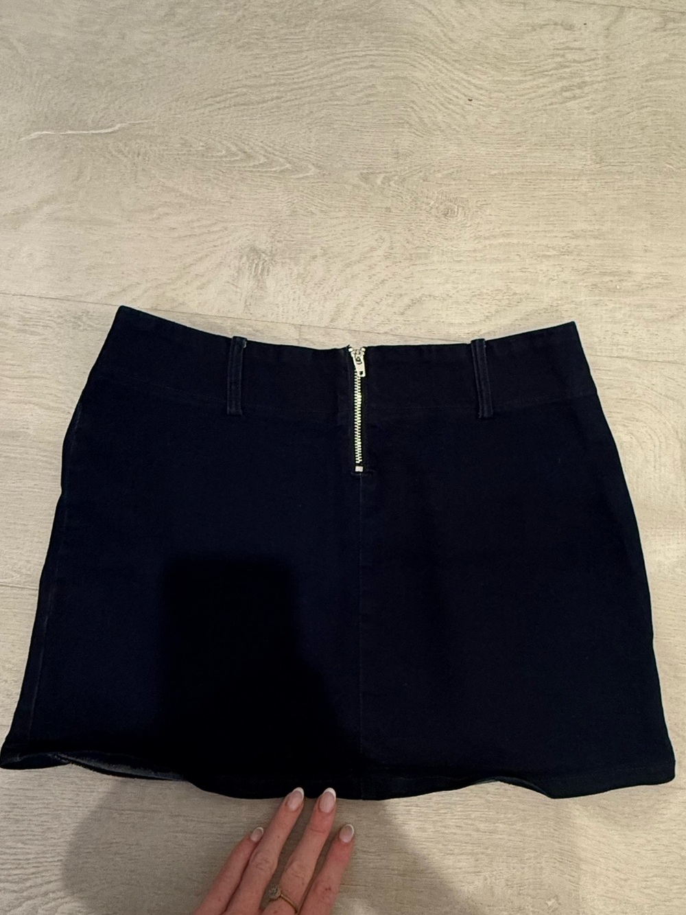 Black Mini Skirt with Front Zip
